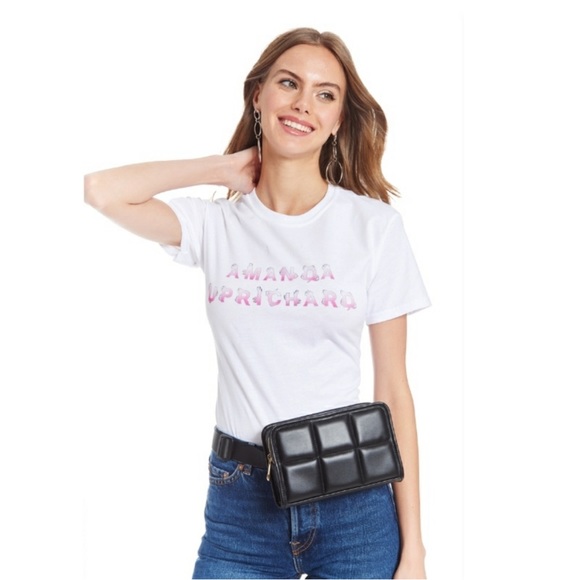 Amanda Uprichard Quilted Faux Leather Belt Bag in Black Sz STANDARD (0-14) - Picture 7 of 9